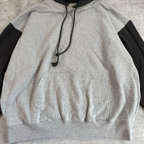 Brandy Melville black and grey color block oversized hoodie sweatshirt - Picture 2 of 8